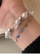 Transparent Star White Pearl Alloy Beads Y2K Sweet Cool Hottie Kawaii Fashion Bracelet