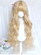 Antique Doll Platinum Blond Versatile Sweet Long Curly Hair Cute Flat Bangs Classic Lolita Full Head Wig