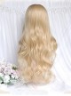 Antique Doll Platinum Blond Versatile Sweet Long Curly Hair Cute Flat Bangs Classic Lolita Full Head Wig