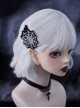 Subculture Spider Web Embroidery Simulated Metal Spider Punk Gothic Lolita Black White Hair Clip