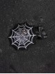 Subculture Spider Web Embroidery Simulated Metal Spider Punk Gothic Lolita Black White Hair Clip