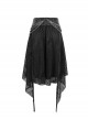 Punk Style Irregular Wool Pattern Chest Metal Chain Suspenders Black Backless Sleeveless Dress