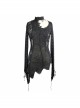 Gothic Style Warm Knitted Wool With Asymmetric Stretch Rose Embroidery Black Long Sleeve Daily Sweater