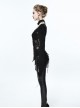 Gothic Style Warm Knitted Wool With Asymmetric Stretch Rose Embroidery Black Long Sleeve Daily Sweater