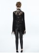 Gothic Style Warm Knitted Wool With Asymmetric Stretch Rose Embroidery Black Long Sleeve Daily Sweater