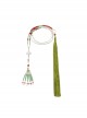 Frosty Moonlit Night Series Chinese Style Classic Lolita Green Bead Jade Tassel Long Chain Jewelry Necklace