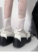 Hunting Angel Series Hottie 3D Rivet Bowknot Devil Wings Cross Shoelaces Punk Lolita Thick Sole Mary Jane Shoes