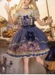 Shoemaker Elf Series Cute Fairy Tale Style Elegant Blue Ribbon Bowknot Ruffles Mesh Yarn Sweet Lolita Sleeveless Dress