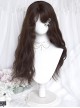 Sleepwalking Notes Series Versatile Brown Long Woolly Curly Hair Cute Bangs Sweet Lolita Daily Wig