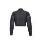 Punk Style Warm Wool And Leather Dropped Shoulders Eyelet Tie Rope Design Black Zipper Long Sleeve Sweater