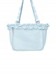 Elegant Romantic Glossy Satin Ruffles Transparent Layer Itabag Kawaii Fashion Crossbody Soft Tote Bag