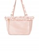 Elegant Romantic Glossy Satin Ruffles Transparent Layer Itabag Kawaii Fashion Crossbody Soft Tote Bag