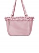 Elegant Romantic Glossy Satin Ruffles Transparent Layer Itabag Kawaii Fashion Crossbody Soft Tote Bag