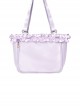 Elegant Romantic Glossy Satin Ruffles Transparent Layer Itabag Kawaii Fashion Crossbody Soft Tote Bag