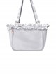 Elegant Romantic Glossy Satin Ruffles Transparent Layer Itabag Kawaii Fashion Crossbody Soft Tote Bag