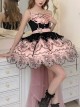 Throbbing Potion Series Black Pink Magic Embroidery Print Splicing Mesh Yarn Sweet Lolita Sleeveless Dress Magic Hat Set