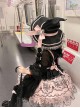 Throbbing Potion Series Black Pink Magic Embroidery Print Splicing Mesh Yarn Sweet Lolita Sleeveless Dress Magic Hat Set