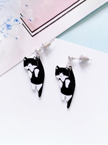 Alloy Chic Cute Soft Girl Daily Cartoon Childlike Small Animals Kawaii Fashion Kitten Earrings