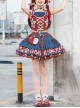 Apple Trap Series Playful Hottie Red Blue Spliced Denim Star Decoration Sweet Lolita Vest Skirt Belt Hat Bag Set