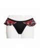 Punk Style Personality Ruffled Grid Pattern Decorated Black And Red Swim Shorts