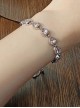 Light Luxury Chic Stylish Pink Heart Shaped Artificial Diamond Sweet Lolita Alloy Bracelet