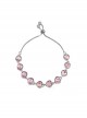 Light Luxury Chic Stylish Pink Heart Shaped Artificial Diamond Sweet Lolita Alloy Bracelet