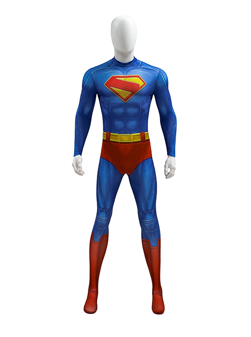 Movie Superman Legacy Halloween Cosplay Superman Bodysuit Costume Full Set