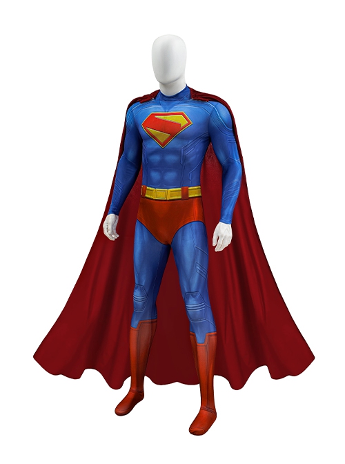 Movie Superman Legacy Halloween Cosplay Superman Bodysuit Costume Full Set