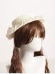 Summer Forest Style White Sweet  Handmade Lace Bowknot Elegant Pastoral Classic Lolita Ruffles Straw Hat