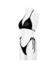 Gothic Style Sexy See Through Velvet Fabric Side Dragon Mouth Five Pointed Star Decoration Black Sexy Swimsuit Set