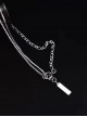 Fashionable Functional Style Futuristic Punk Jewelry Silver Double Layer Clavicle Necklace