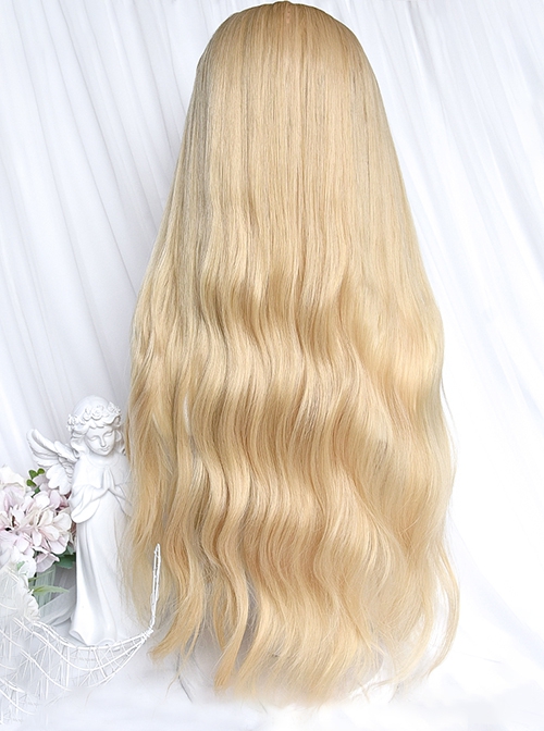 Barbie Girl Series Angel Cute Straight Bangs Elegant Blonde Fluffy Long Curly Hair Classic Lolita Wig