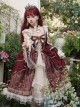 Baroque Palace Series Retro Wine Red Gorgeous Elegant Royal Lady Square Collar Lace Ribbon Bowknot Classic Lolita Dress