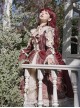 Baroque Palace Series Retro Wine Red Gorgeous Elegant Royal Lady Square Collar Lace Ribbon Bowknot Classic Lolita Dress