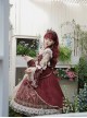 Baroque Palace Series Retro Wine Red Gorgeous Elegant Royal Lady Square Collar Lace Ribbon Bowknot Classic Lolita Dress