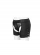 Punk Style Sexy Transparent Mesh With Bright Knit Side Eyelet Design Men's Black Shorts