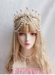 Gorgeous Retro Palace Style Rhinestone Pendant Pearl Chain Baroque Aristocracy Classic Lolita Crown