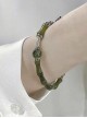 Chinoiserie Imitation Jade Emerald Elegant Green Bamboo Classic Lolita Hand-Woven Strings Bracelet