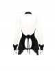 Punk Style Exquisite Velvet Fabric Splicing Lace Lace Front Center Hair Ball Decoration Black Hollow Bodysuit