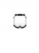 Punk Style Stretch Patent Leather Back Hollow Hip Revealing Design Black Detachable Shorts