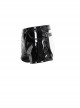 Punk Style Stretch Patent Leather Back Hollow Hip Revealing Design Black Detachable Shorts