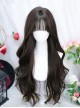 Elegant Versatile Long Curly Hair Straight Bangs Classic Lolita Daily Commute Full Head Wig