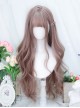 Elegant Versatile Long Curly Hair Straight Bangs Classic Lolita Daily Commute Full Head Wig