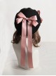 Fashion Retro Cute Sweet Lolita Satin Removable Brooch Long Ribbon Bowknot Round Beret