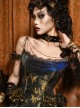 Manual Gilt European Gorgeous Gothic Punk Black Golden Print 3D Rose Slim Waist Sexy Fishbone Mercerized Corset