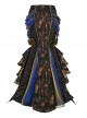 Gilded Gorgeous Noble Mercerized Black Golden Gothic Punk Ruffles Slim Fit European Sexy Fishtail Skirt