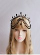 Black Gold Catwalk Costume Props Headdress Gorgeous Pope Gothic Lolita Black Beads Rose Crown