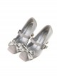 Moonlight Ball Series Elegant Ballet Bowknot Classic Lolita Mercerized Square Toe Mid Heels Shoes