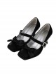 Moonlight Ball Series Elegant Ballet Bowknot Classic Lolita Mercerized Square Toe Mid Heels Shoes