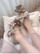 Moonlight Ball Series Elegant Ballet Bowknot Classic Lolita Mercerized Square Toe Mid Heels Shoes